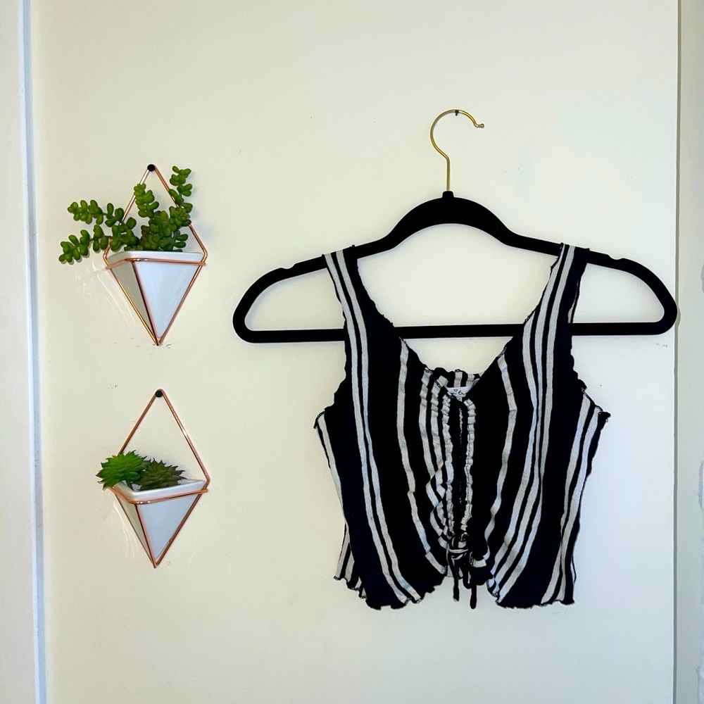 Black and White Love Tree Crop Top